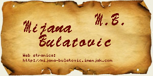 Mijana Bulatović vizit kartica